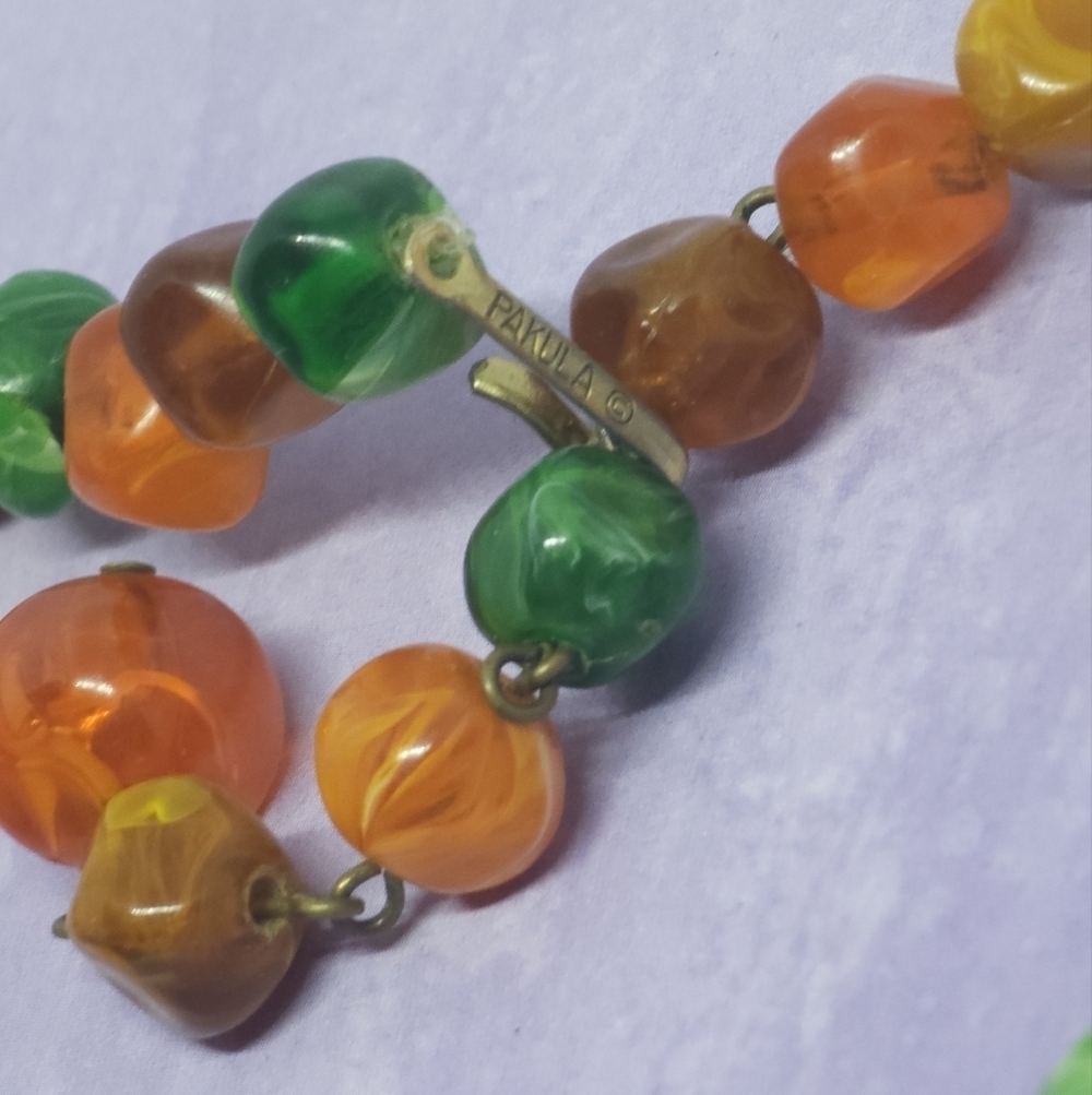 ๐5 For $20 Vintage Pakula Chunk Lucite Beaded Double Strand Necklace - Picture 7 of 7